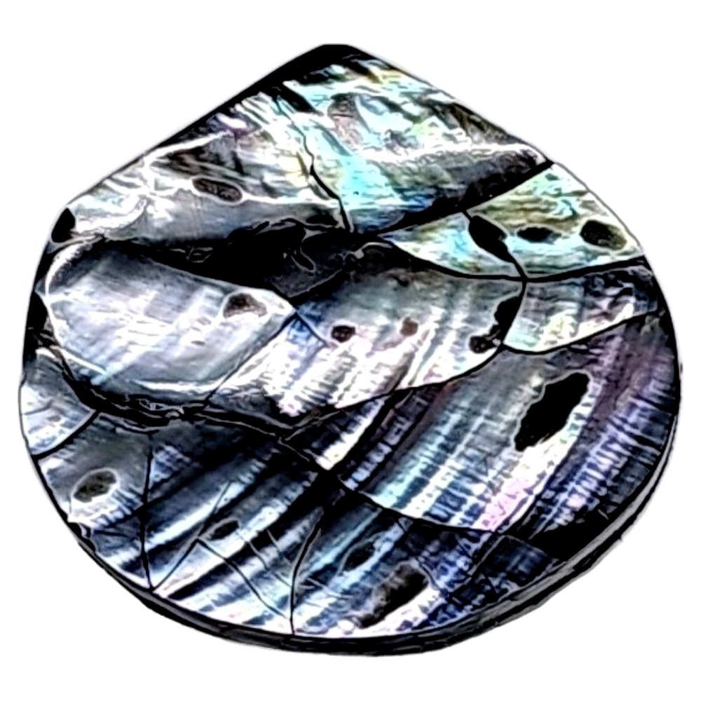 Mosaic Abalone Shell Trinket Box Iridescent MOP Coastal Jewelry Case Excellent - Picture 3 of 10